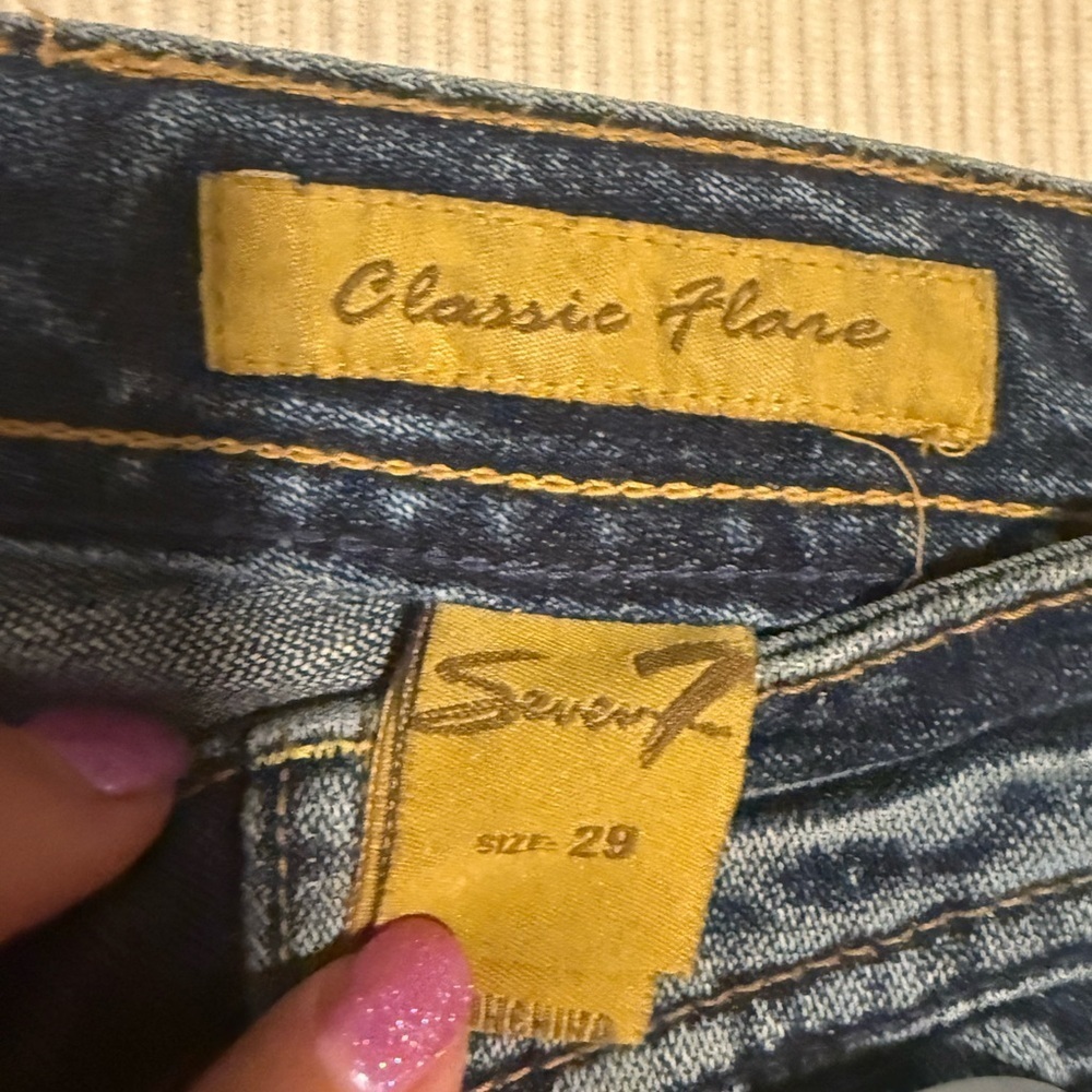 Seven7 Blue Flare Wide Leg Jeans - Picture 9 of 11